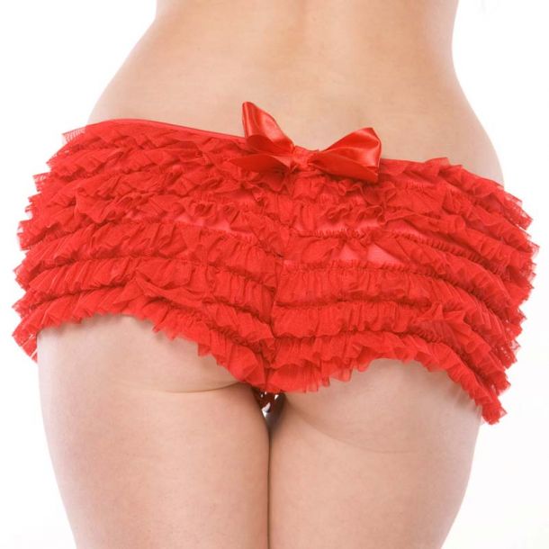 Rüschenhöschen Panty mit Schleife - Rot