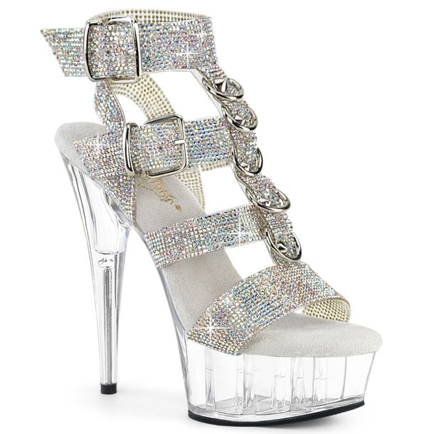 Plateau High Heels DELIGHT-656RS - TPU Silber