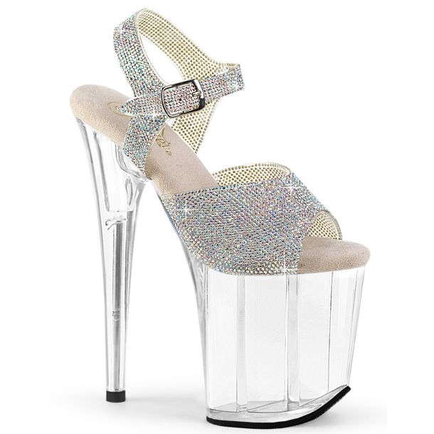 Extrem Plateau Heels FLAMINGO-808N-RS - TPU Silber