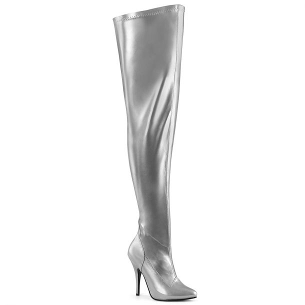 SEDUCE-3000WC (Weitschaftstiefel) - PU Silber