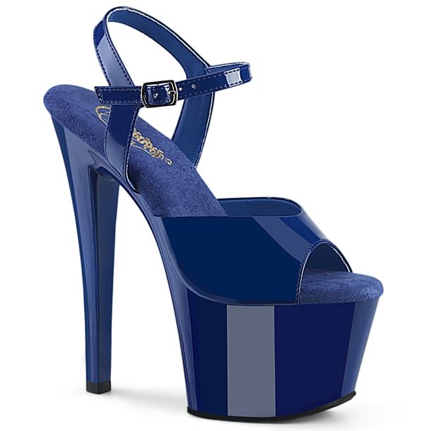 Plateau High Heels SKY-309 - Lack Royal Blau