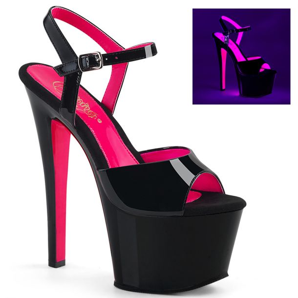 Plateau High Heels SKY-309TT - Schwarz/Pink