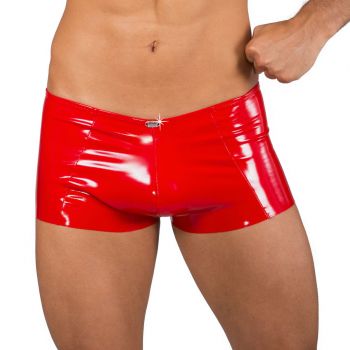 Herren Lack Boxershorts Pants - Rot*