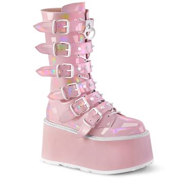 Plateaustiefel DAMNED-225 - Lack Baby Pink