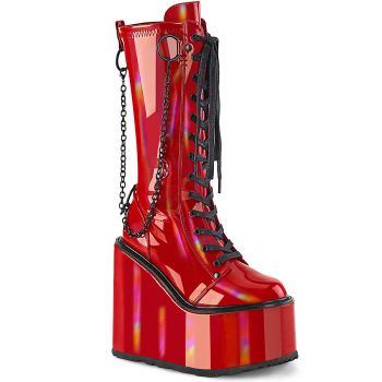 Plateaustiefel SWING-150 - Rot Hologramm