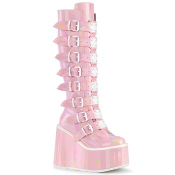 Plateaustiefel SWING-815 - Baby Pink Holografisch