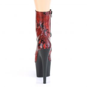 Snake Print Stiefelette ADORE-1020SP - Rot Holo