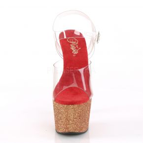 Plateau High Heels ADORE-708OMBRE - Gold/Rot