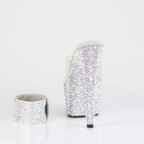 Plateau High Heels BEJEWELED-712MS - Silber