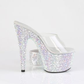 Plateau High Heels BEJEWELED-712MS - Silber